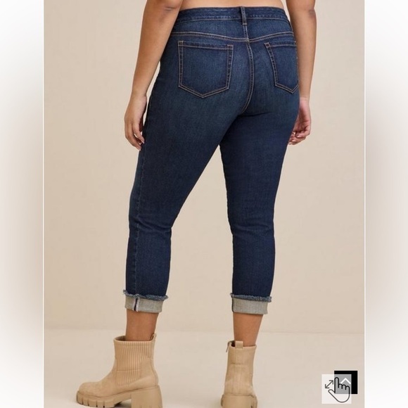 Torrid Sz 26 Crop Boyfriend Straight Vintage Stretch Mid-Rise - Picture 2 of 6